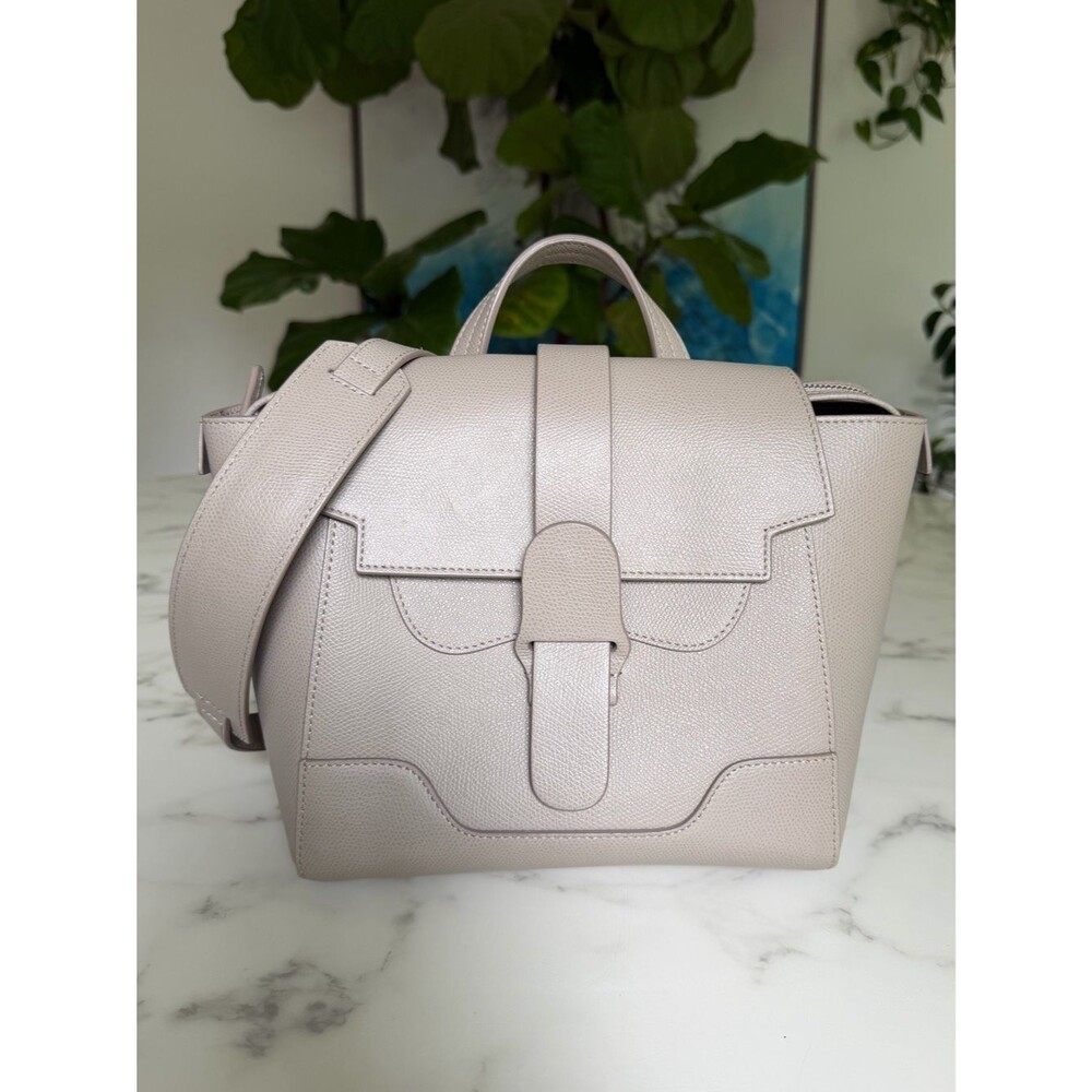 SENREVE MINI MAESTRA Pebbled Leather Backpack Crossbody Satchel Bag Sand Taupe